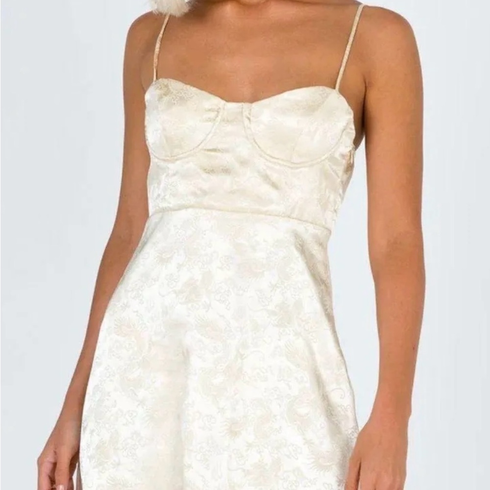 Princess Polly Cream Patterned Dress